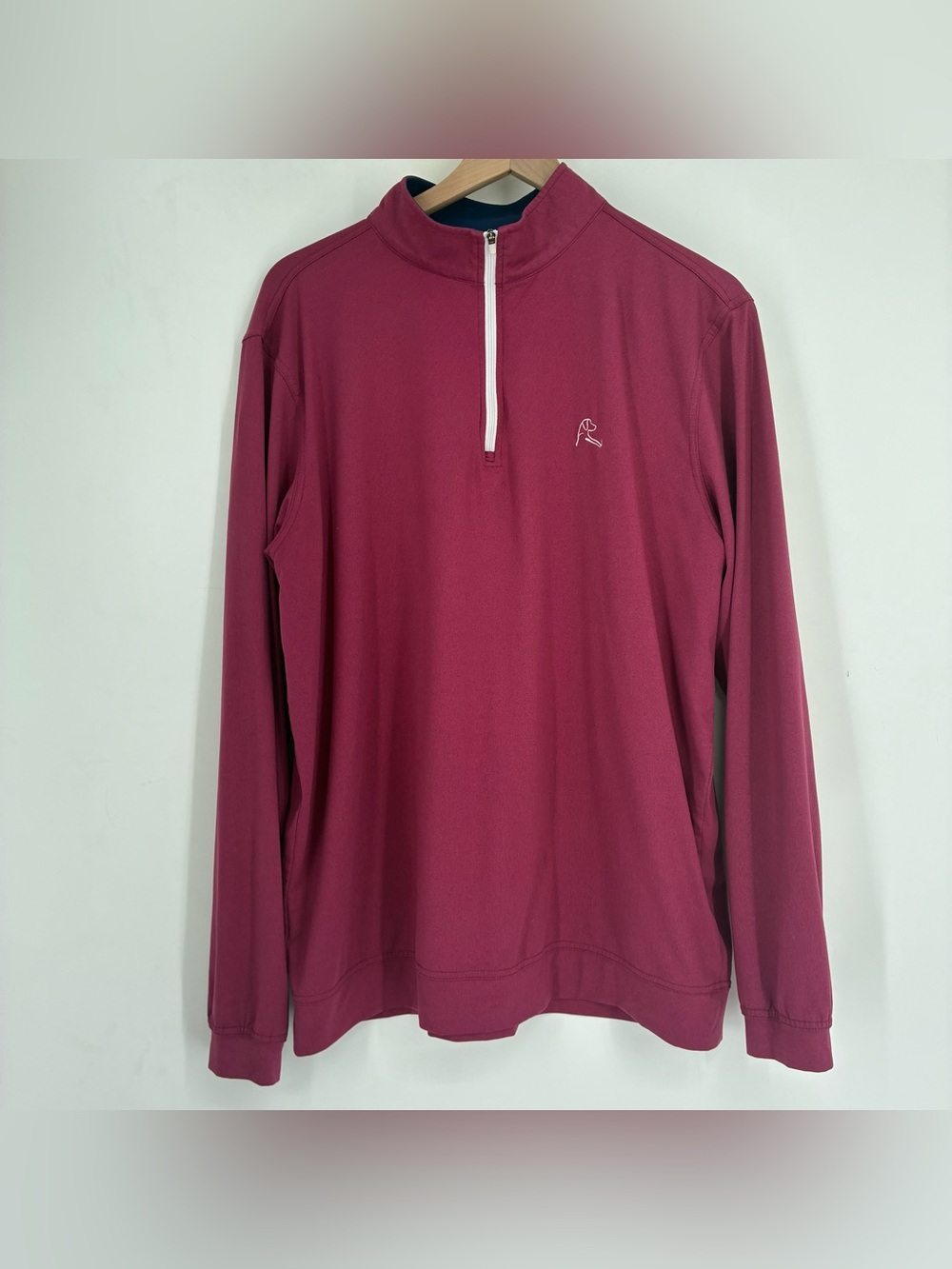 Rhoback Mens Large Performance Quarter Zip Pullover Maroon Berry Burgundy Nylon